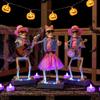 Light Up Halloween Skeleton with Music - Battery Operated Glowing Skeleton Figures for Party Decor