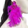 Hypoallergenically Feather Crystal Earrings Lightweight Alloy Long Drop Jewelry Ear Accessories for Women Gift
