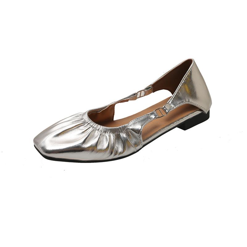 Fashion Women Heeled Sandals Square Toe Casual Loafers Sport Shoes Woman 2025 Trend Summer Dress Soft Leather Comfort Shallow Zapatos