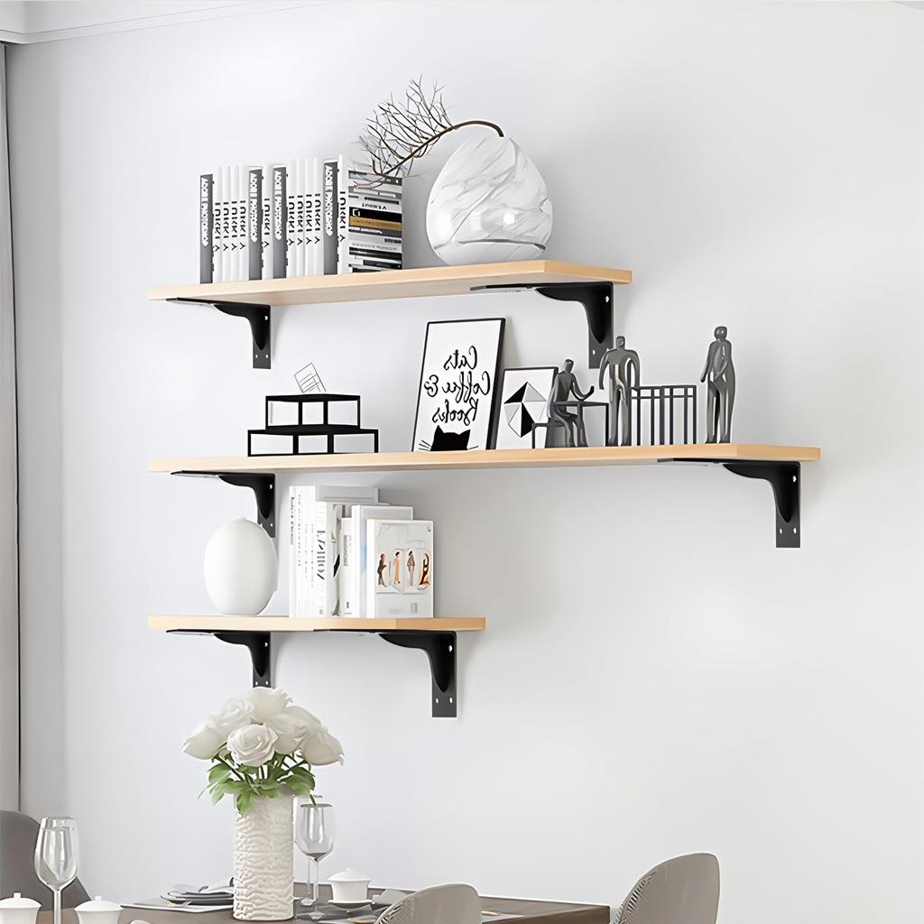 Heavy-duty Shelf Brackets, L-shaped, for Shelf Support and Reinforcement. Designed for Arched Beams, with a Maximum Load Capacity of 300KG. Right-angl