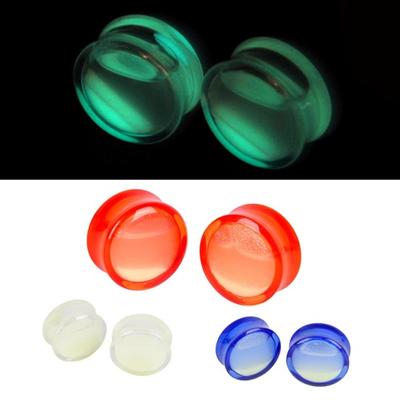 Luminous Ear Expander Tunnel Plug Stretcher Women Anti Allergy Acrylic Jewelry