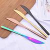 6 PCS Stainless Steel Rainbow Steak Knife Sharp Table Knives Set Restaurant Cutlery Dinner Knife Black Dinnerware Set