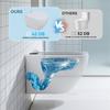 Rimless Wall Hung Toilet, Wall Mounted Toilet Bowl with Soft Closing Seat, Space Saving Round Floating Toilet with 360-degree Single Hole Super Swirl
