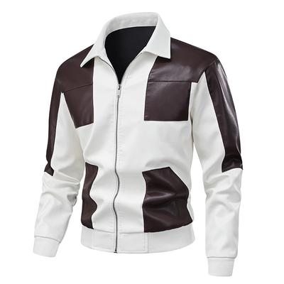 Lederjacke Herbst und Winter Herren Personalisierter Motorradanzug Stehkragen Lederjacke Reitjacke