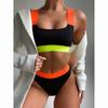 Traje de baño para mujer, traje de baño de retazos para mujer, bikini de cintura alta, conjunto de bikini sexy, trajes de baño push up, traje de baño bikini