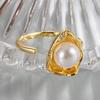 Französischer Lotus-Perlenring - Retro Unregelmäßiges Design für Damen