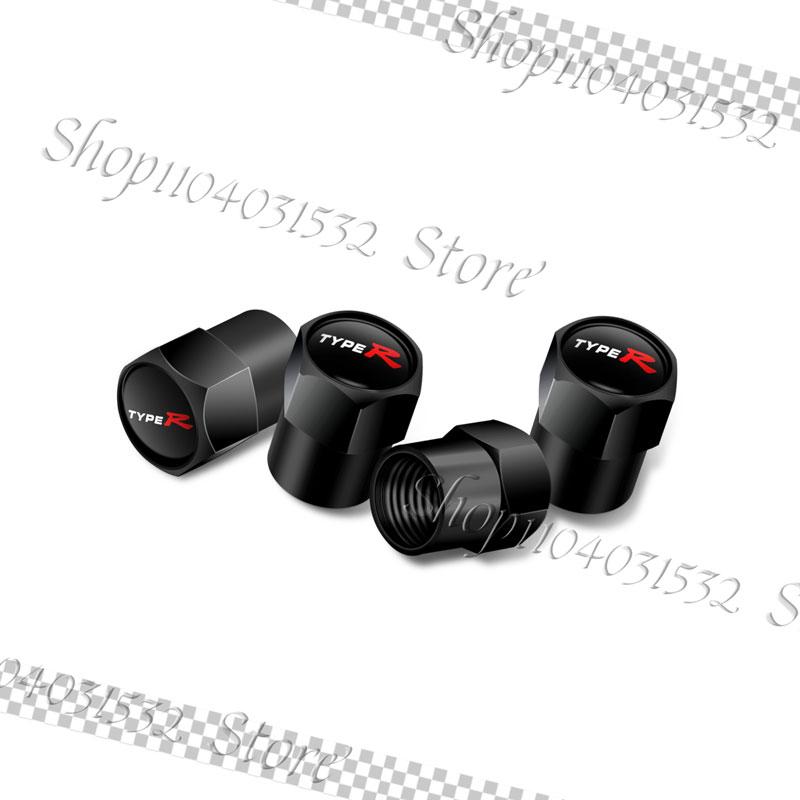 Car Decor 4Pcs/Set Type R Logo Emblem Car Wheel Tire Valve Caps Dust Covers For Honda Civic Accord Mugen CRV Odyssey City