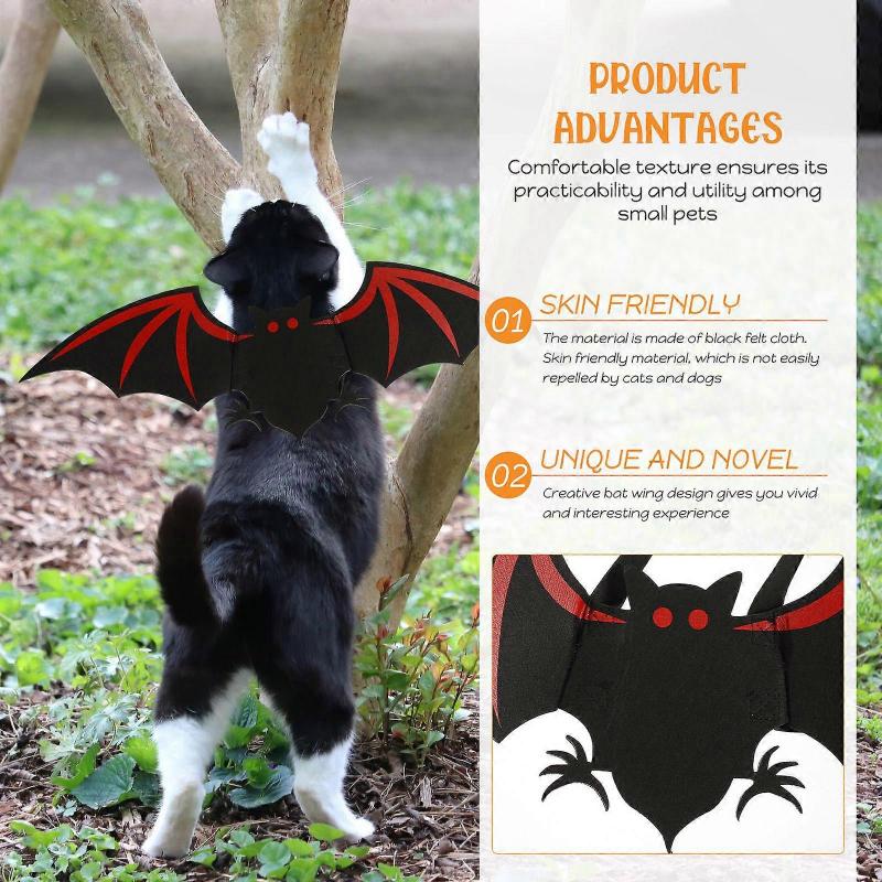 Halloween Dog Bat Wing Costume Comfortable 5Pcs Pet Dress Up Outfit