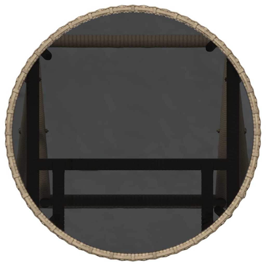Garden Bistro Set 3 Pcs Beige Poly Rattan