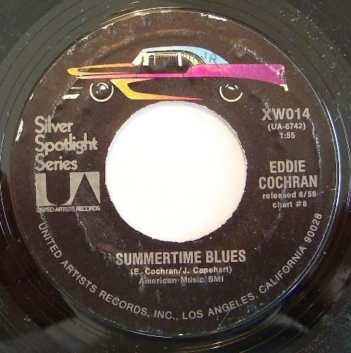 

7inch Record EDDIE COCHRAN - Summertime Blues / Cut Across Short XW014 UNITED ARTISTS 1972 UK Rock Used
