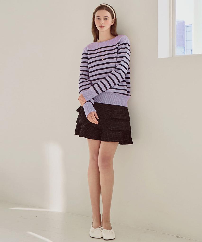 Slow Lolly Anny Tweed Frill Skirt_2 Colors