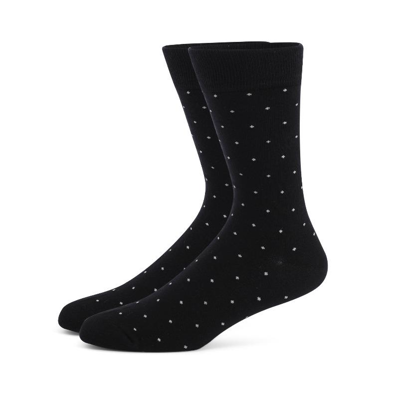 Men's Plus-size Socks Diamond Pattern Stripes Solid Color Business Thick Calf Socks for Autumn and Winter