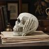 Halloween Totenkopf Figur, Höre Sie Sprich Kein Böses Skelettkopf Statue, Gotische Harz Heimdekoration für Schreibtisch, Bücherregal, Kaminsims, Tischplatte