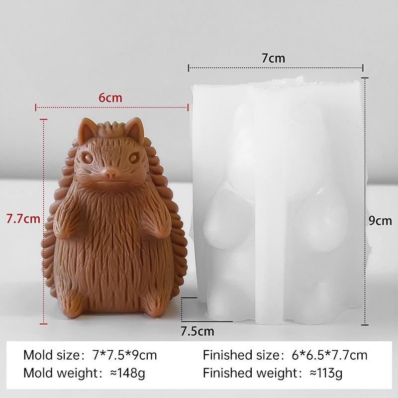 

3D Cute Animal Hedgehog Silicone Candle Mold Handmade Aroma Plaster Epoxy Resin Molds Soy Wax Candle Making Supplies