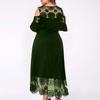 Fashion Womens Lace Stitching Ruffle Short-Sleeved Strapless Sheath Dress