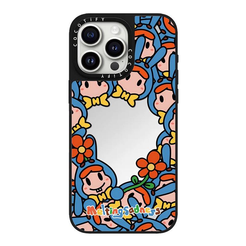 Flower World Rabbit for IPhone15promax for Apple 16/14/13 Artist Trendy Mirror 12