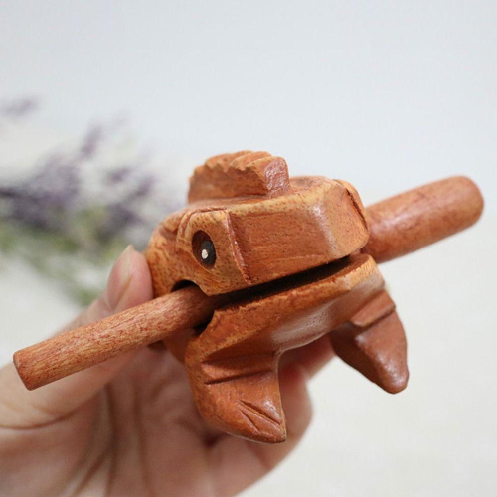 Lucky Frog Guiro Rasp Wooden Frog Rasp Musical Instrument Portable Lucky Frog Crafts Gifts