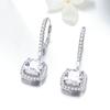 WOSTU 925 Sterling Silver European Simple CZ Ear Buckles Heart Hoop Earrings for Women Wedding Gift Minimalism Jewelry