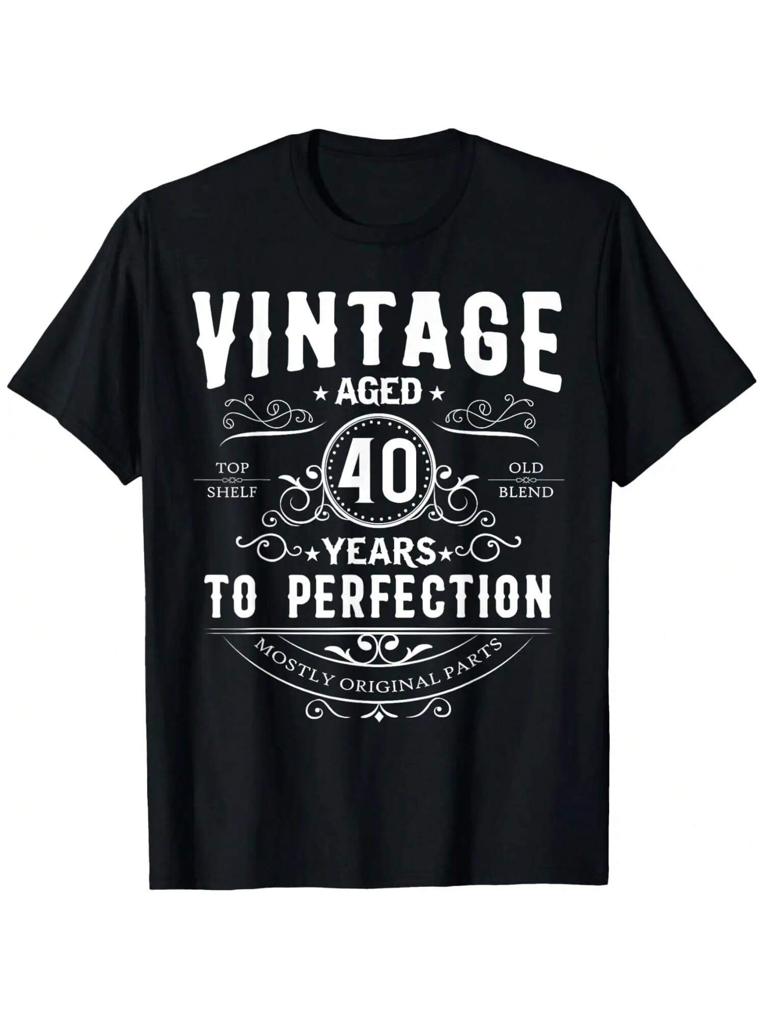 Vintage Aged 40 Years To Perfection 40th Birthday T-Shirt S разноцветный
