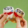 2Pcs Cute Collar Glasses Dog Pendant Cartoon Magnetic Dog Keychain Funny Plush Doll Keychain  Friend