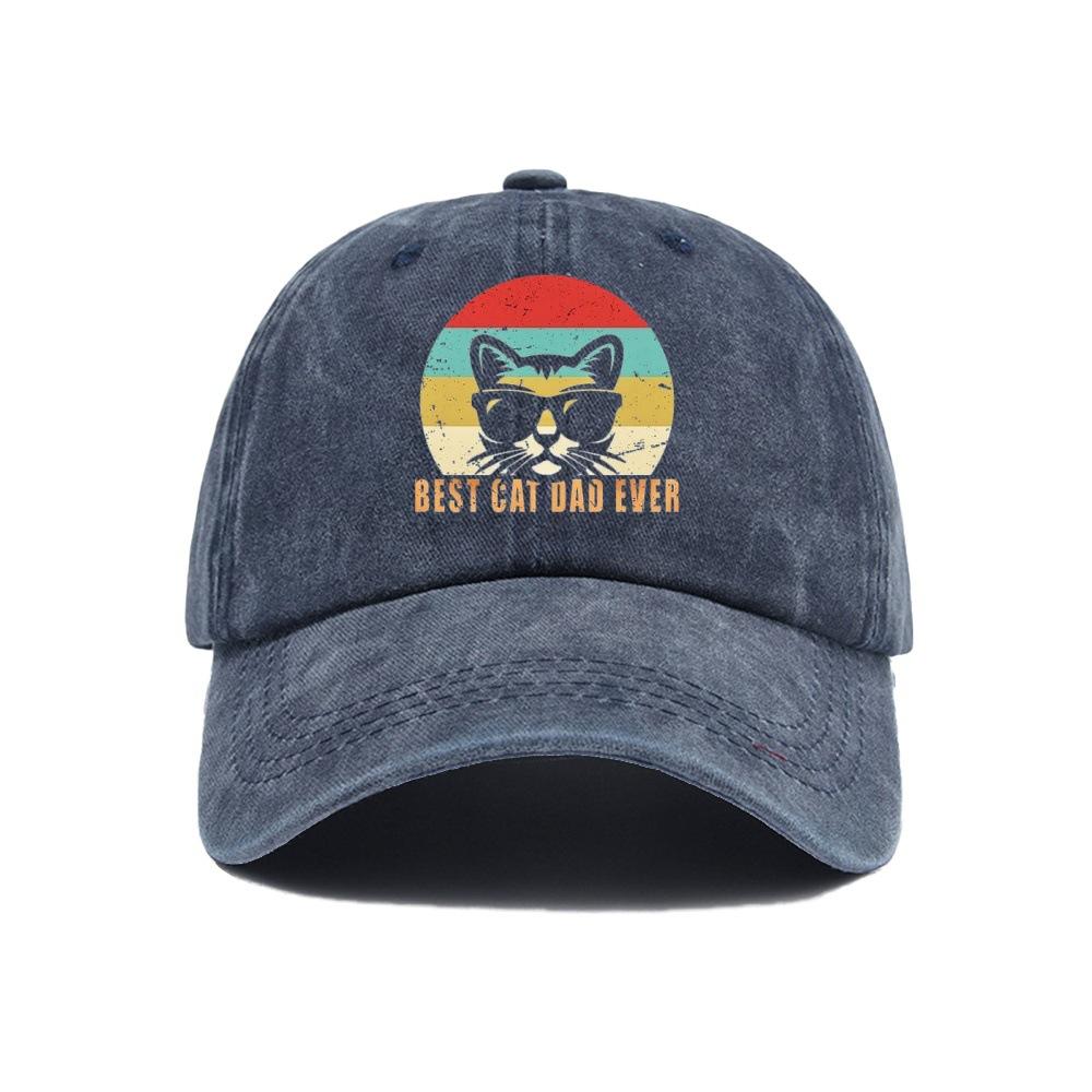 Wolf Head Printing Baseball Cap Washed Cotton Outdoor Adjustable Dad Hat Unisex