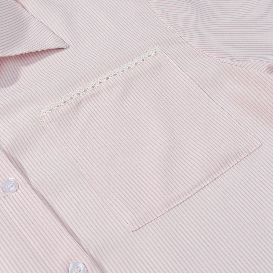 Autumn Cross-Border French Style Striped Shirt & Straight-Leg Pants Set