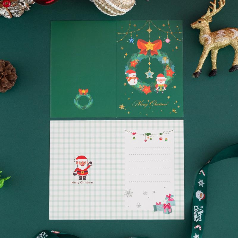 New Bronzing Christmas Card Cartoon Holiday Christmas Eve Christmas Card Blessing Wish Message Card