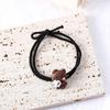 Charming Cartoon Teddy Bear Bracelet & Hair Tie Gift Set - Magnetic Couple Keepsake with Small Leather Case for Boyfriend or Best Friend