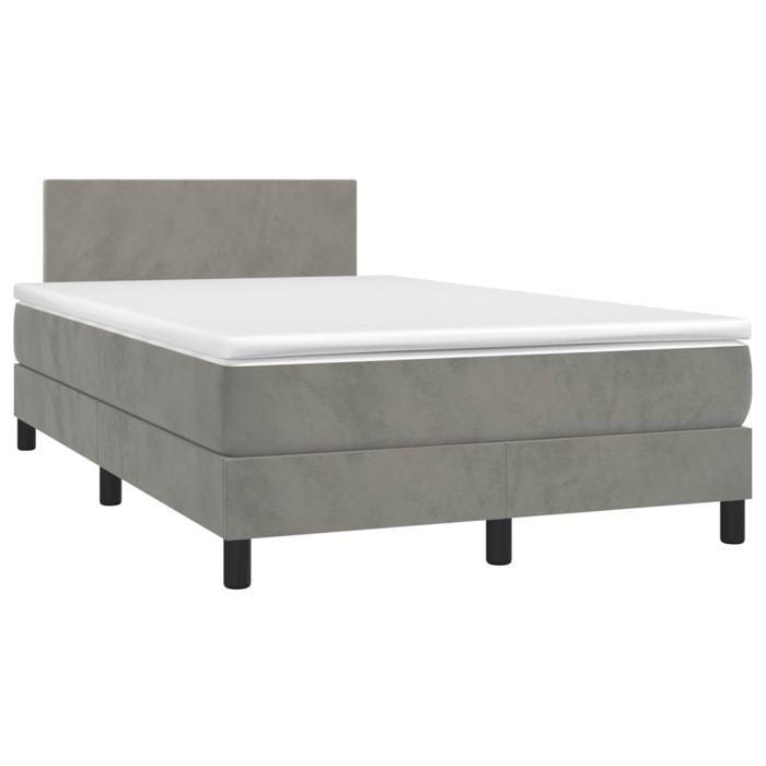 VidaXL Slatted Bed Base with Mattress and LED, Upholstered Bed, Double Bed, Adult Bed for Interior Bedroom, 3134273
