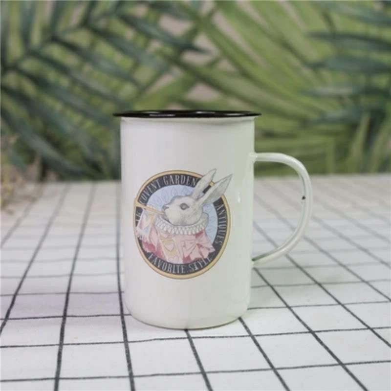 Outdoor Enamel Creative Coffee Tea Water Milk Cups Camping Mugs Enamel Mug with Handle Drinkware Vacation Hiking Mug Gifts
