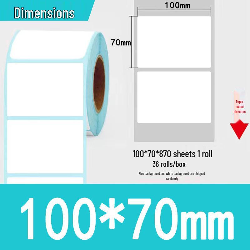 Three-Proof Thermal Label Paper 100x100mm & 70x20mm - Customizable for Label Printing