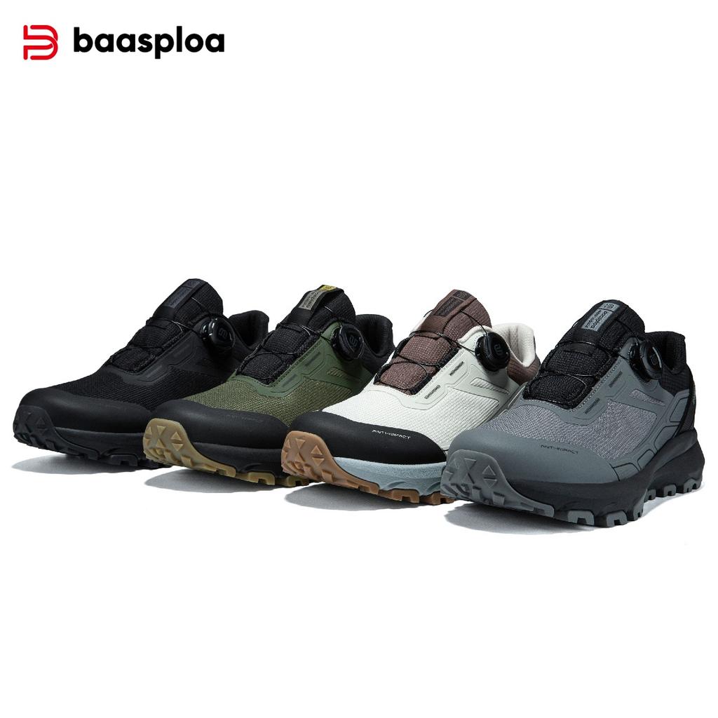 BAASPLOA Ghete de drumeție pentru bărbați, pantofi de drumeție pentru bărbați, cataramă rotativă, ușori, antiderapanți, marcă de exterior pentru bărbați, pantofi pentru bărbați, iarnă, îmbunătățire, îngroșați