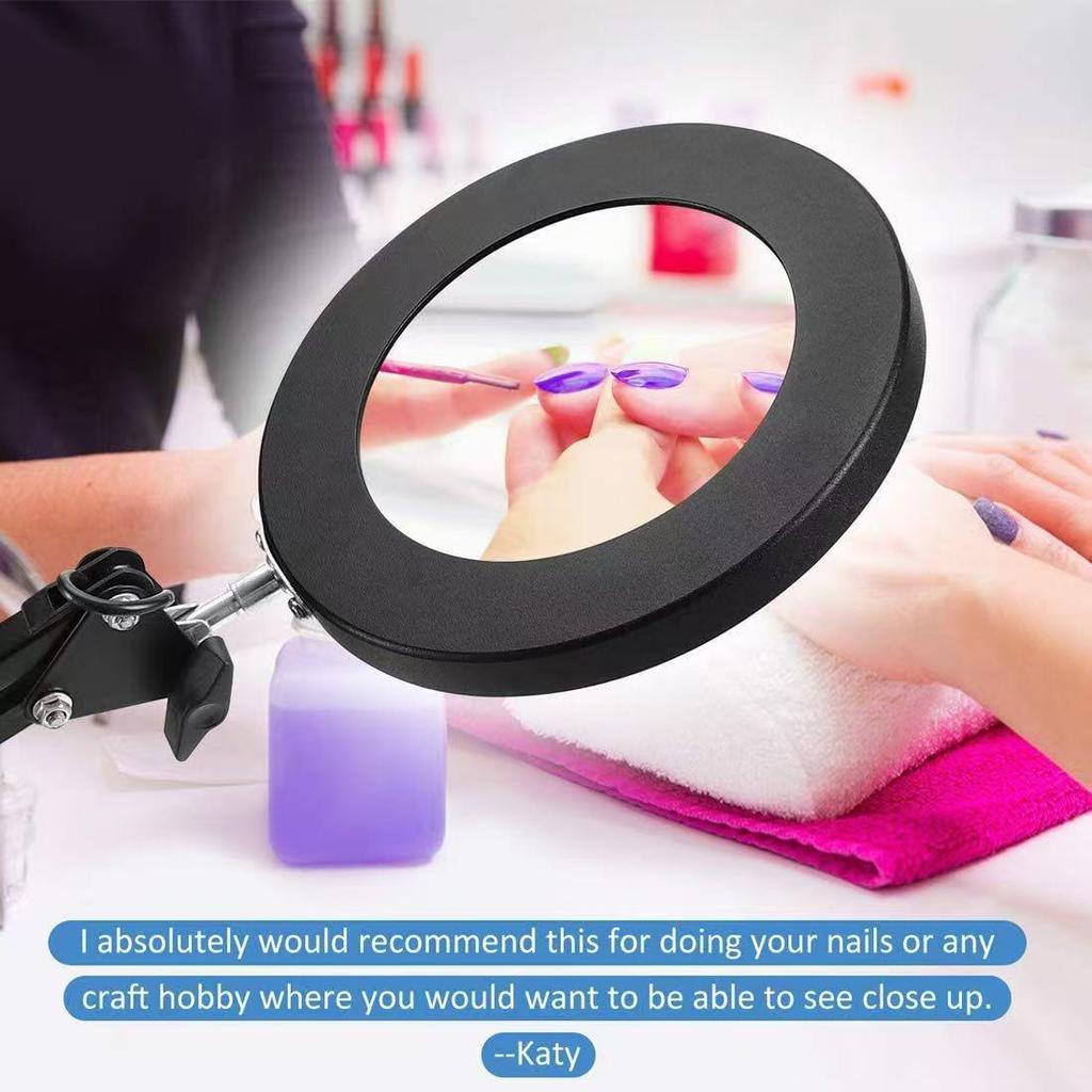 Foldable LED Desk Lamp with Magnifier for Makeup, Manicure, and Eyelash Extension