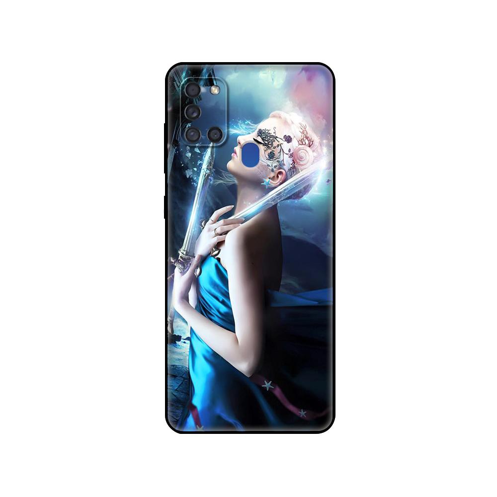 Schwarze TPU-Hülle für Samsung Galaxy A50 50S A30S A10 A01 A11 A21S A31 A41 A51 A71 M21 M30S S10 LITE Orakel der Nacht dunkles Licht