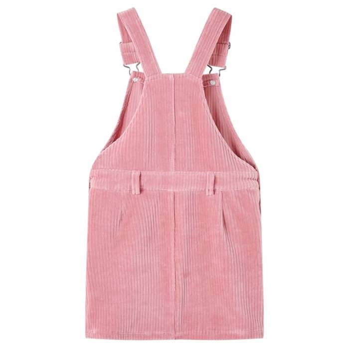 Robe salopette pour enfants velours côtelé rose clair 92/104/116/128/140