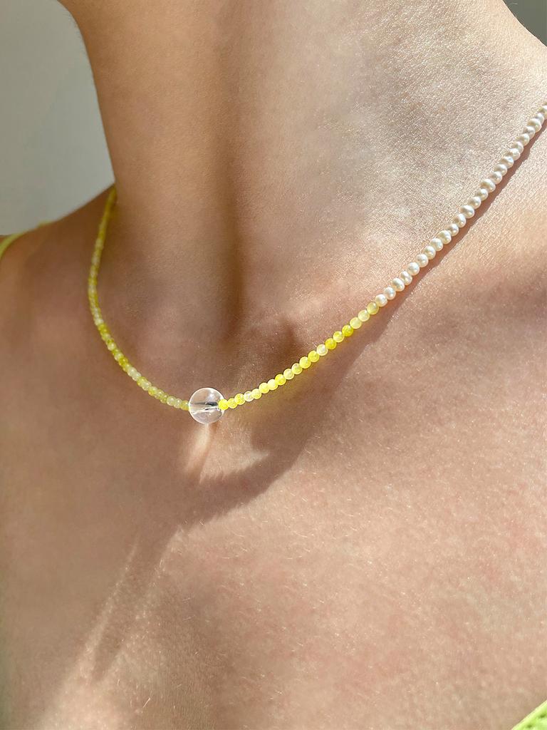 Leeenoir Green Grape Pearl Necklace