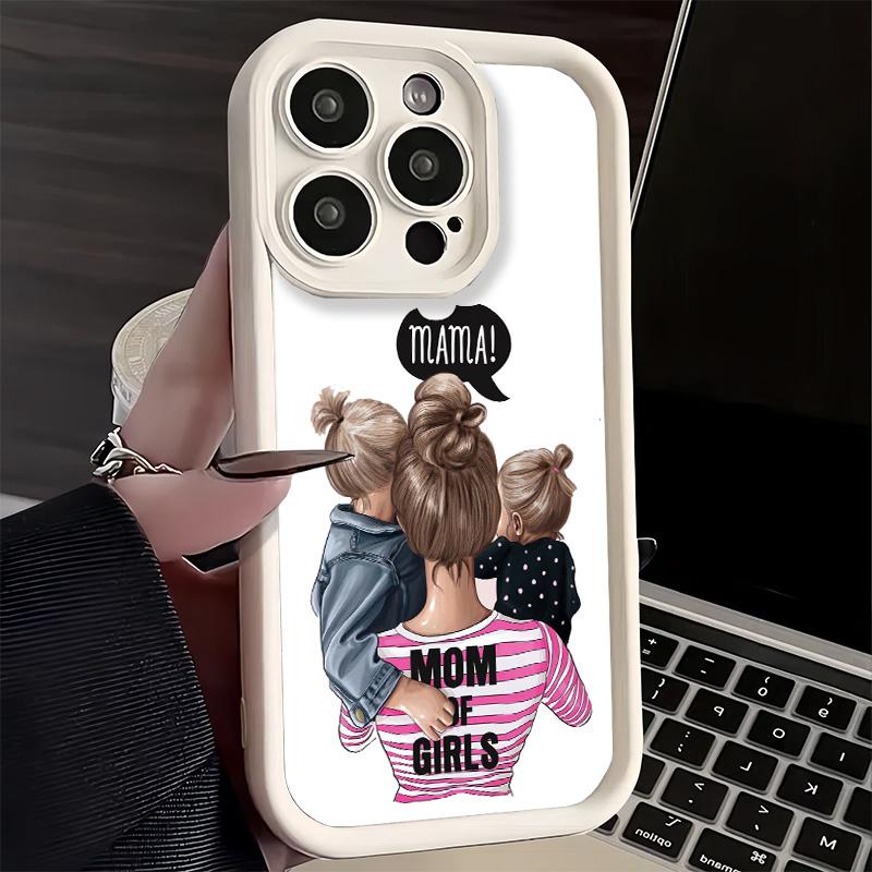 Phone Case for iPhone 17 Air 16E 15 16 Pro Max Baby Mom Girls Cover 14 Plus 13 12 Mini Soft Shell Silicone Fundas