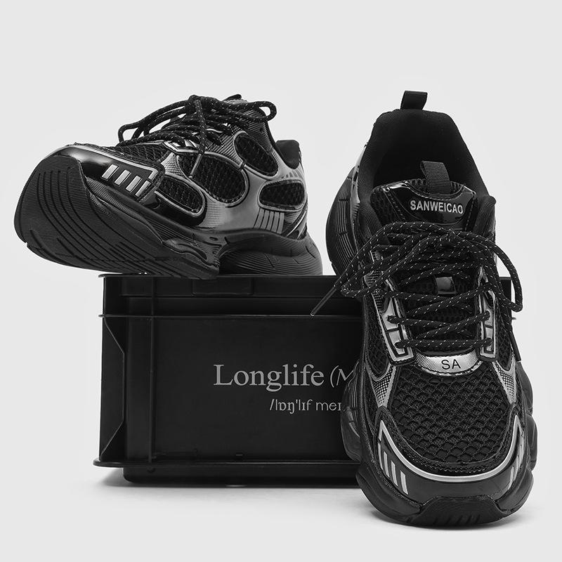 Dad shoes men's new summer breathable mesh thick-soled heightening shoes Paris Galaxy same trendy casual shoes