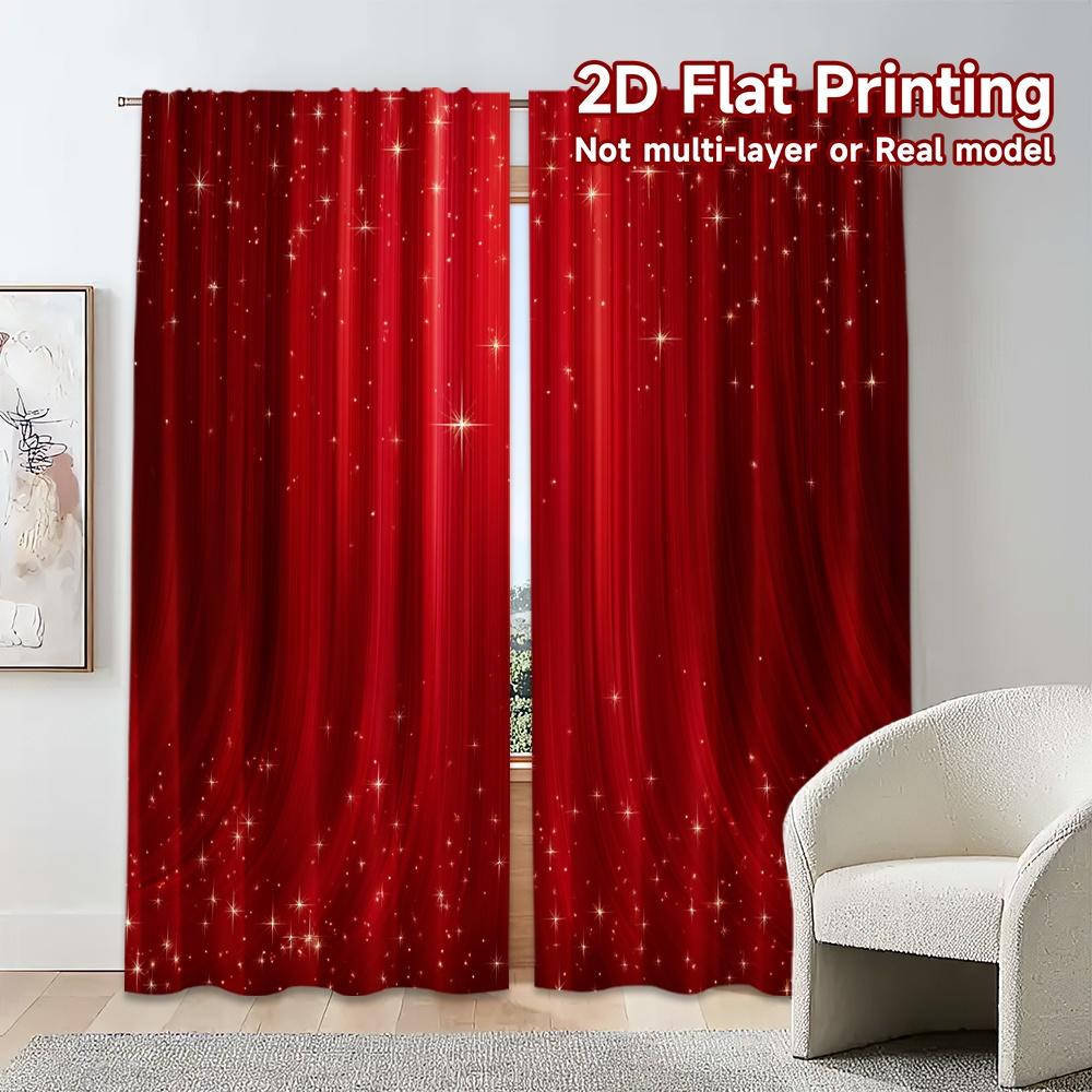 Flat Printing Jit Curtains Without Rod Curtain Sparkles Popular Pattern Versatile Polyester Gifts Set Of 2 Made
