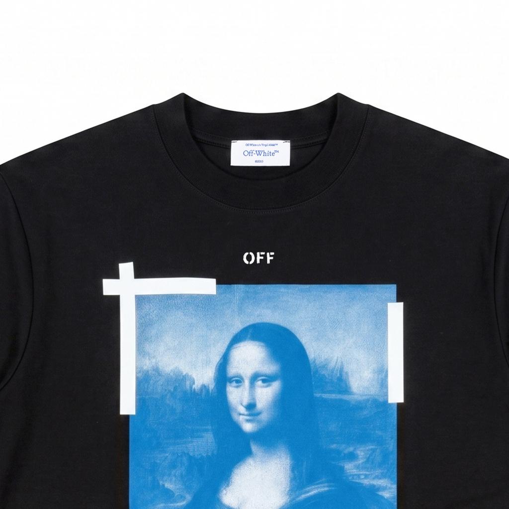 Off-White Unisex SS21 Mona Lisa Printing Black Men's OMAA038R21JER0011001