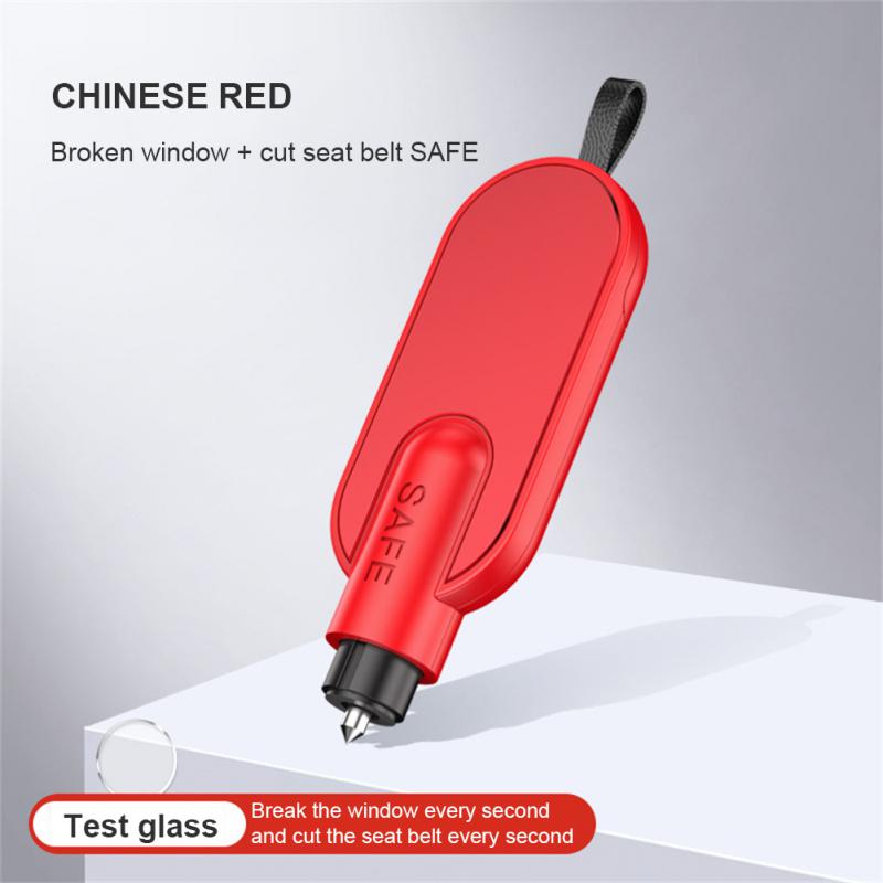 3in1 Portable Car Window Breaker Keychain Shape Seat Belt Cutter Safety Hammer Life-Saving Escape Rescue Tool Key Chain