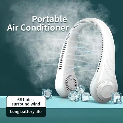 Portable Neck Fan Rechargeable Turbofan USB Leafless Air Conditioner Bladeless Fans Hanging Neck Cooler For Summer