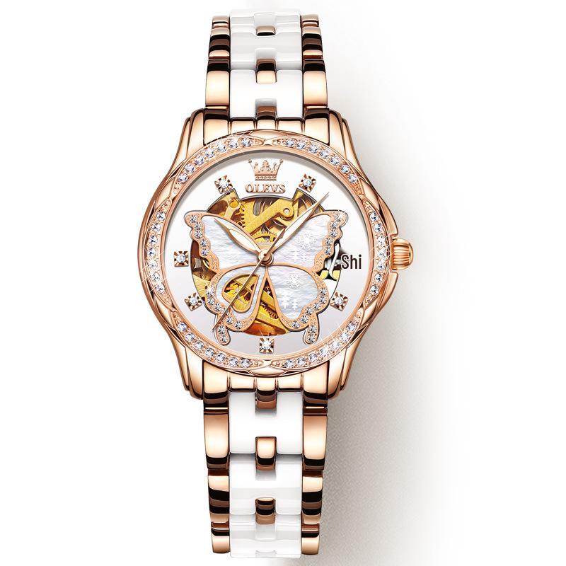 Damskie ceramiczne automatyczne zegarki mechaniczne Oulishi