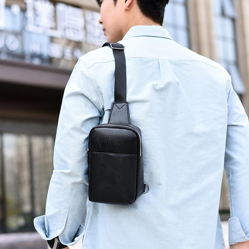 Unisex PU Leather Sling Bag – Compact Crossbody Chest Pack for Travel, Commute & Light Outdoor Use