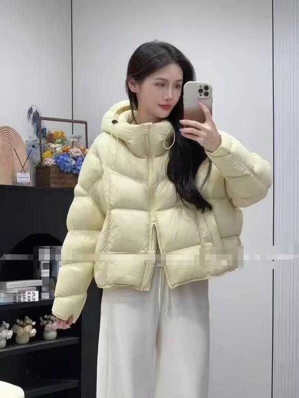 European Hooded Puff Small Square Thickened Short White Duck Down Jacket Women's Winter Small Down Jacket Tide