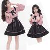 Suspender and This Mini Dress Features a Bow and a Long or Short Sleeve Top and Perfect for a Mori Girl This Dress Features a Ribbon and Is Perfect