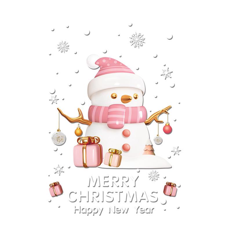 Christmas Snowman Decorations, Electrostatic Glass Door Decoration, Shopping Mall Window Flower Atmosphere Stickers