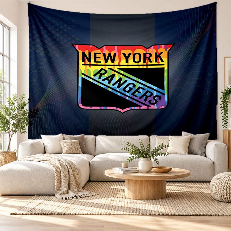 New York Rangers Wall Tapestry, Soft Fabric Wall Hanging, Decorative Backdrop For Bedroom Home Wall Art
