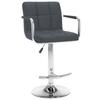 Bar Stool Set 2 Pcs Grey Artificial Leather