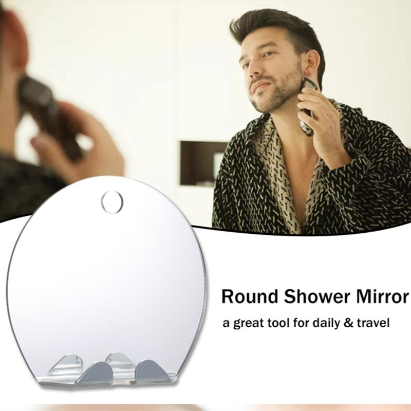 Non-Toxic Fogless Shower Mirror For Shaving With Strong Suction Razor Holder Shower Shaving Mirror Fog Free Mirror For Shower Makeup